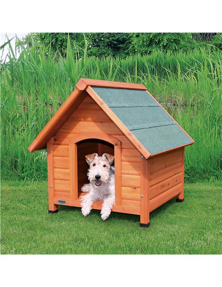 Casuta Cabana Din Lemn Pentru Caini, S: 71x77x76 cm, Maro, 39530	