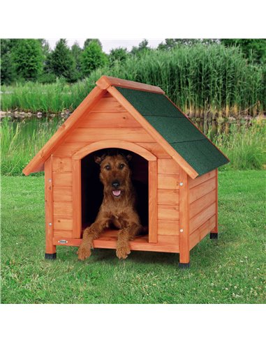 Casuta Cabana Din Lemn Pentru Caini, M: 77x82x88 cm, Maro, 39531	