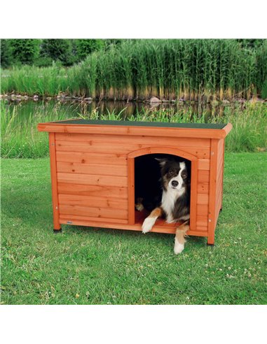 Casuta Clasica Din Lemn Pentru Caini, M-L: 104x72x68 cm, Maro, 39552	