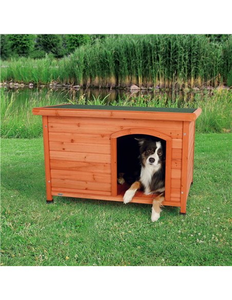 Casuta Clasica Din Lemn Pentru Caini, M-L: 104x72x68 cm, Maro, 39552	