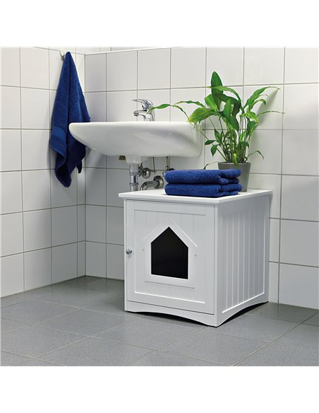 Casuta Pentru Litiera, MDF, 49x51x51 cm, Alb, 40290