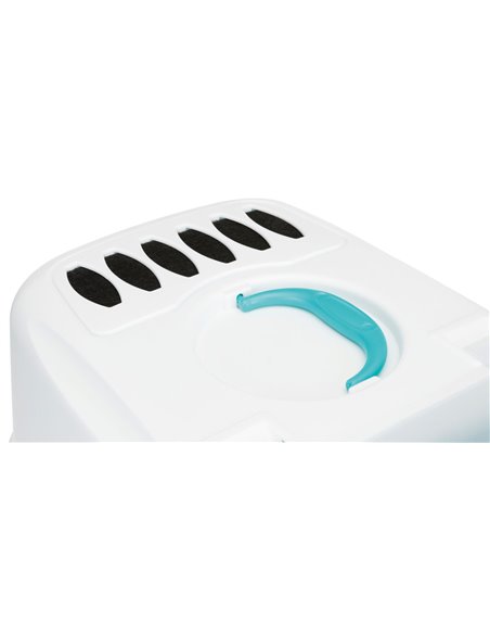 Litiera Vico Open Top, Cu Capac Si Lopatica, 40x40x56 cm, Turcoaz/Alb, 40345