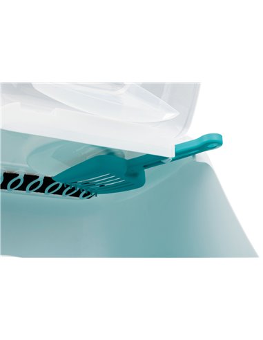 Litiera Vico Open Top, Cu Capac Si Lopatica, 40x40x56 cm, Turcoaz/Alb, 40345