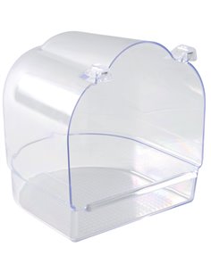 Cadita Acoperita Pentru Pasari, Plastic, Semicerc, Transparent, 13x12x13 cm, 5402