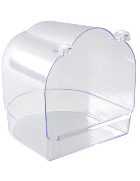 Cadita Acoperita Pentru Pasari, Plastic, Semicerc, Transparent, 13x12x13 cm, 5402