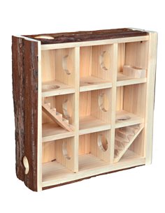 Turn De Joaca Pentru Rozatoare, Cu Camere, Lemn, 30x30x10 cm, 61709	