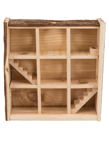 Turn De Joaca Pentru Rozatoare, Cu Camere, Lemn, 30x30x10 cm, 61709	