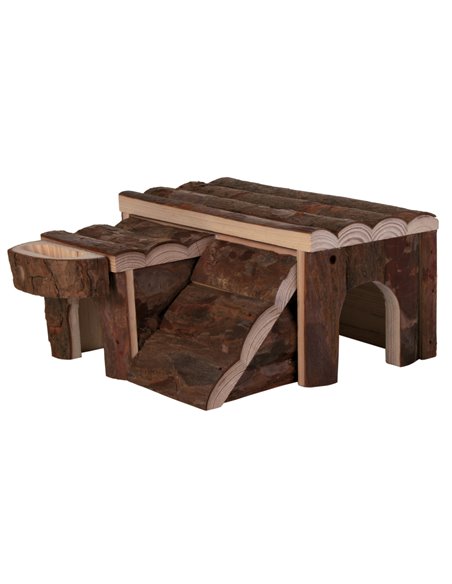 Casuta Pentru Rozatoare, Luka, Lemn, 16x15x8 cm, Maro, 6173	