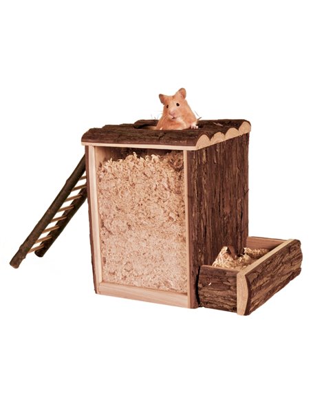 Turn De Joaca Si Vizuina Pentru Hamsteri, Lemn, 25x24x20 cm, 62002	