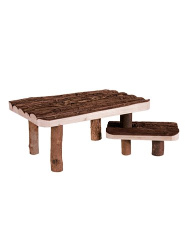 Adapost Si Platforma Cu Trepte Pentru Rozatoare, Lemn, 37x17x28 cm, 62262	
