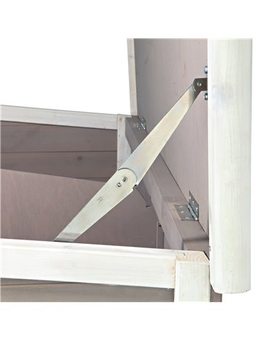 Cusca De Exterior Pentru Rozatoare, Cu Spatiu De Joaca, Lemn, 104x97x52 cm, Gri/Alb, 62305	