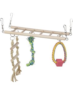 Pod Suspendat Pentru Rozatoare, Cu Jucarii, Lemn, 29x25x9 cm, 6274	