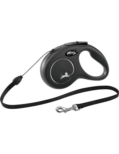 Lesa Flexi Classic, Snur, S: 5 m/12 kg, Negru, 11781