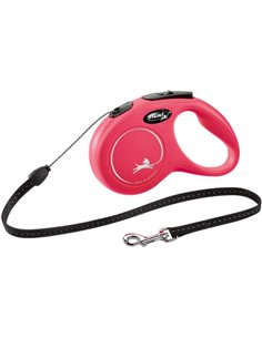 Lesa Flexi Classic, Snur, S: 5 m/12 kg, Rosu, 11783