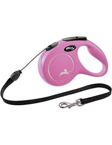 Lesa Flexi Classic, Snur, M: 5 m/20 kg, Roz, 11796
