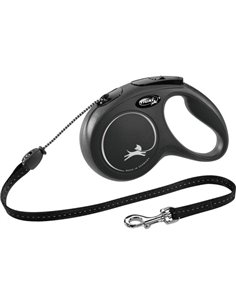 Lesa Flexi Classic, Snur, M: 8 m/20 kg, Negru, 11811