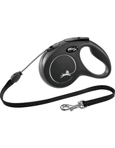 Lesa Flexi Classic, Snur, M: 8 m/20 kg, Negru, 11811