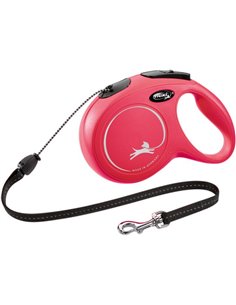 Lesa Flexi Classic, Snur, M: 8 m/20 kg, Rosu, 11813