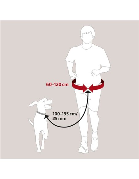 Centura Cu Lesa Pentru Jogging, 1.00-1.35 m/25 mm, Pana la 40 kg, Negru, 1275