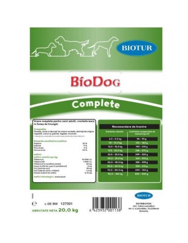 Biodog Complete Adult 20 kg, Livrare Gratuita in Bucuresti.