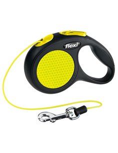 Lesa Flexi Neon, Snur, XS: 3 m/8 kg, Negru/Galben Neon, 20910