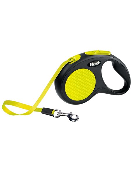 Lesa Flexi Neon, Banda, S: 5 m/15 kg, Galben Neon, 209311