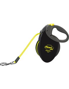 Lesa Flexi Giant, Banda, L: 8 m/50 kg, Negru/ Galben Neon, 20929