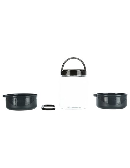Set De Calatorie, Recipient Apa/Hrana, Plastic, 2 l/2x0.75 l, Gri, 2491