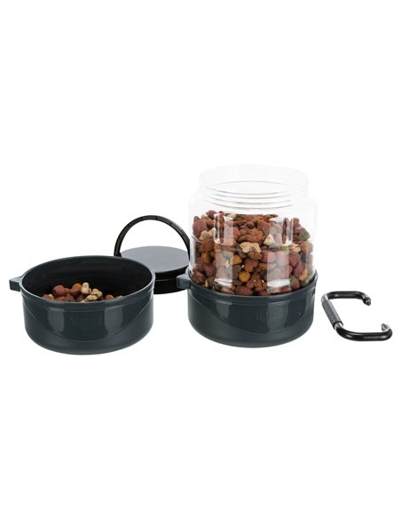 Set De Calatorie, Recipient Apa/Hrana, Plastic, 2 l/2x0.75 l, Gri, 2491