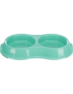 (-15%) Castron Plastic Dublu Pentru Pisici, Antiderapant, 0.2 l/11 cm, Diferite Culori, 24985