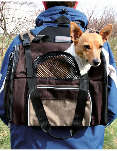 Rucsac De Transport, Shiva, 41x30x21 cm, Pana la 8 kg, Maro/Bej, 28871	