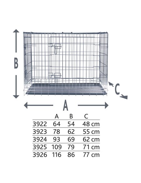 Cusca Metalica Pentru Caini, M: 78x62x55 cm, 3923	