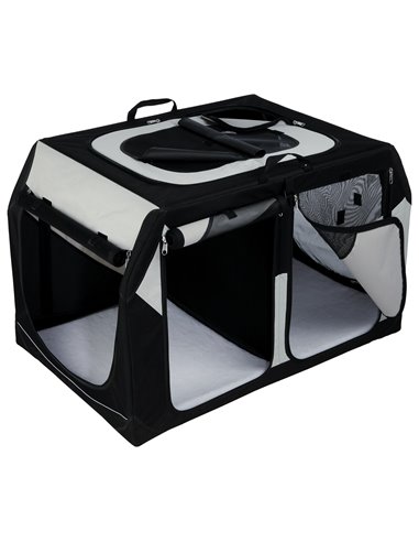 Geanta Transport Auto/Cazare Caini, Vario Double, S: 91x60x61/57 cm, Negru/Gri, 39725	
