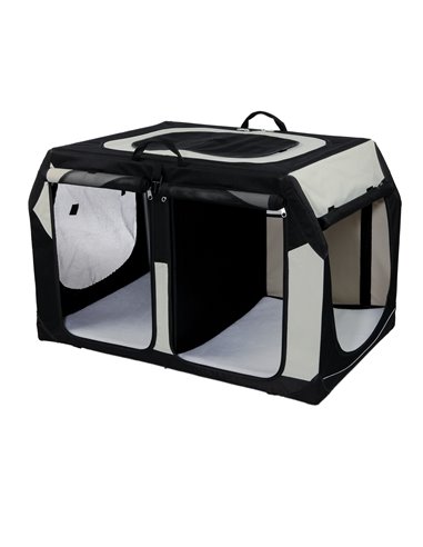 Geanta Transport Auto/Cazare Caini, Vario Double, S: 91x60x61/57 cm, Negru/Gri, 39725	