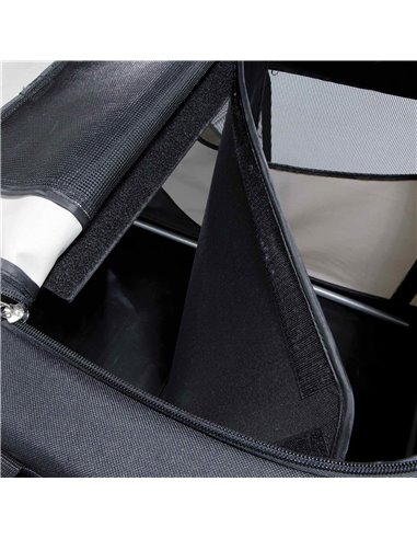 Geanta Transport Auto/Cazare Caini, Vario Double, S: 91x60x61/57 cm, Negru/Gri, 39725	