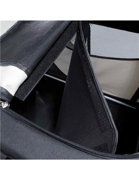 Geanta Transport Auto/Cazare Caini, Vario Double, S: 91x60x61/57 cm, Negru/Gri, 39725	