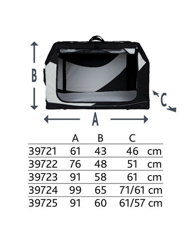 Geanta Transport Auto/Cazare Caini, Vario Double, S: 91x60x61/57 cm, Negru/Gri, 39725	