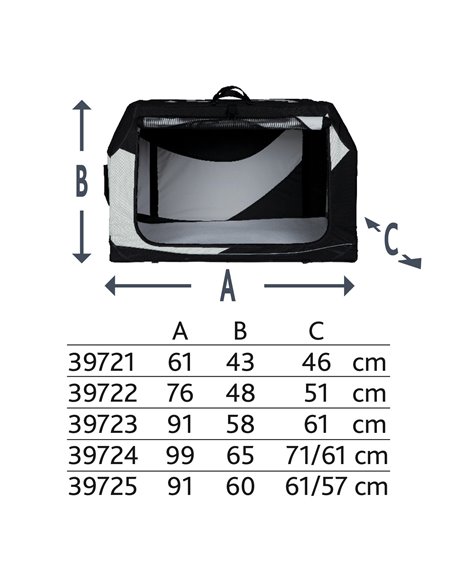 Geanta Transport Auto/Cazare Caini, Vario Double, S: 91x60x61/57 cm, Negru/Gri, 39725	
