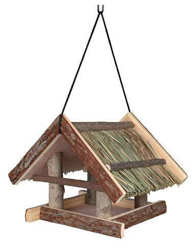 Hranitor Exterior, Suspendat, Tip Casuta, Lemn, 25x25x25cm, Nature, 55661