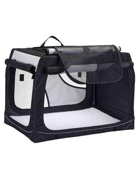 Geanta Transport Auto/Cazare Caini, Vario, S: 61x43x46 cm, Negru/Gri, 39721	