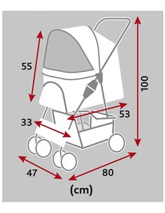 Carucior Buggy Pana La 15 Kg, 4 Roti, 47 x 100 x 80 cm, 28959 2