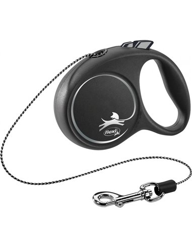 Lesa Flexi Black Design, Snur, XS: 3 m/8 kg, Negru, 12241
