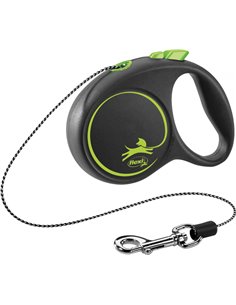Lesa Flexi Black Design, Snur, XS: 3 m/8 kg, Verde, 12244