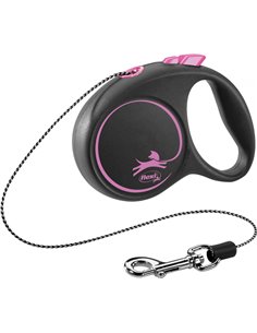 Lesa Flexi Black Design, Snur, XS: 3 m/8 kg, Roz, 12246