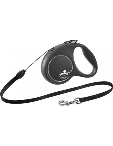 Lesa Flexi Black Design, Snur, S: 5 m/12 kg, Negru, 12251