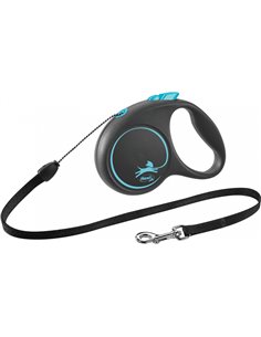 Lesa Flexi Black Design, Snur, S: 5 m/12 kg, Albastru, 12252
