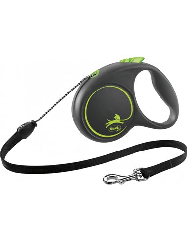 Lesa Flexi Black Design, Snur, M: 5 m/20 kg, Verde, 12264