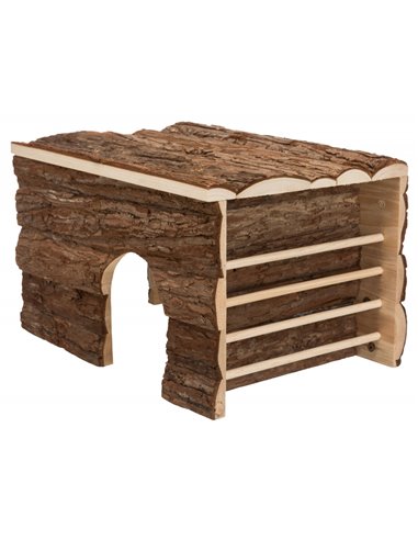 Casuta Pentru Rozatoare, Ila, Cu Iesle Pentru Fan, Lemn, 40x25x29 cm, 61802	