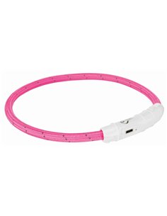 (-20%) Zgarda Cu Led, Incarcare USB, XS-S: 35 cm/7 mm, Roz, 12706