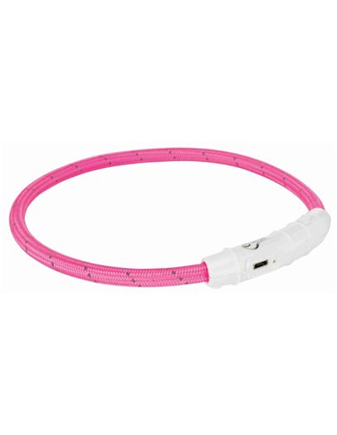 (-20%) Zgarda Cu Led, Incarcare USB, XS-S: 35 cm/7 mm, Roz, 12706